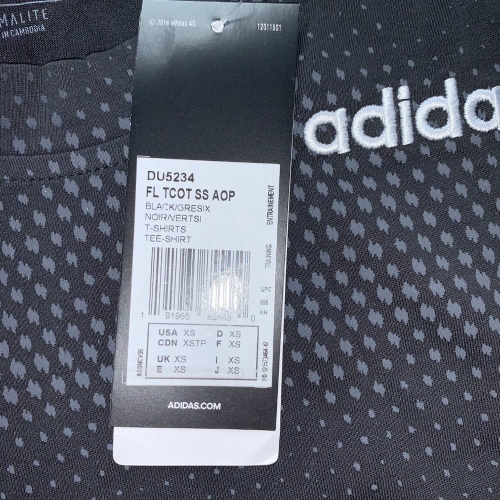 adidas Men's FreeLift Graphic Tech Cotton Short Sleeve Tee, XS, Black/Grey - Picture 8 of 9